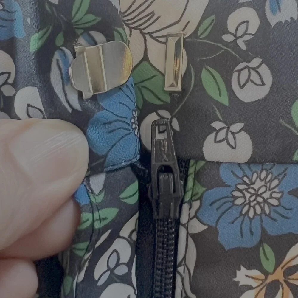 Tory Sport | Tory Burch | Blue Floral Print Straight High Waisted Trouser Pants - Picture 10 of 13